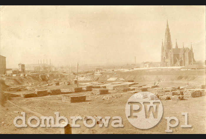 1918 r. Dąbrowa - Widok Dąbrowy z Kopalni Reden