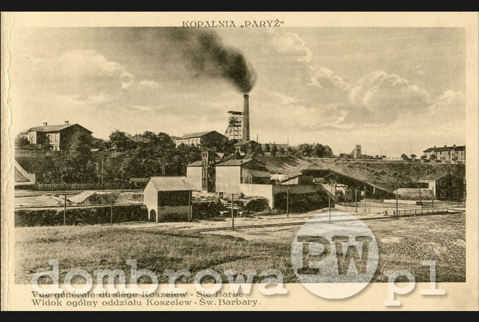 1929 r. Kopalnia Paryż - Widok ogólny oddziału Koszelew Św. Barbary (Altman)