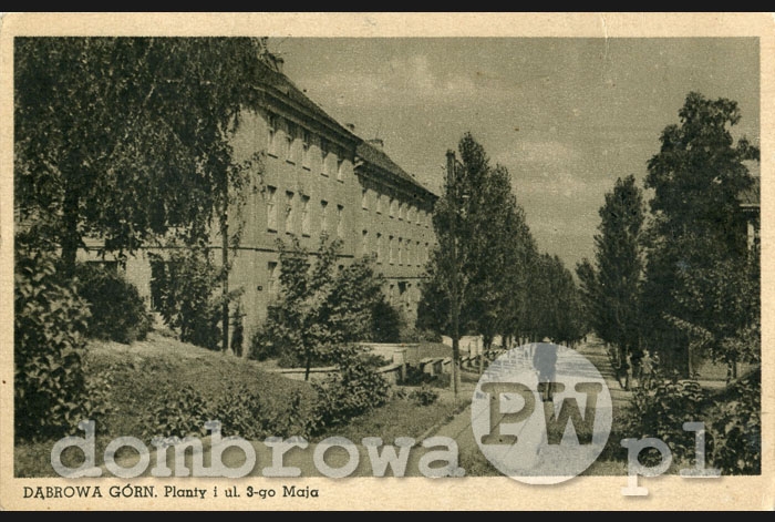 1950 r. Dąbrowa Górnicza - Planty i ulica 3-go Maja (Walla)