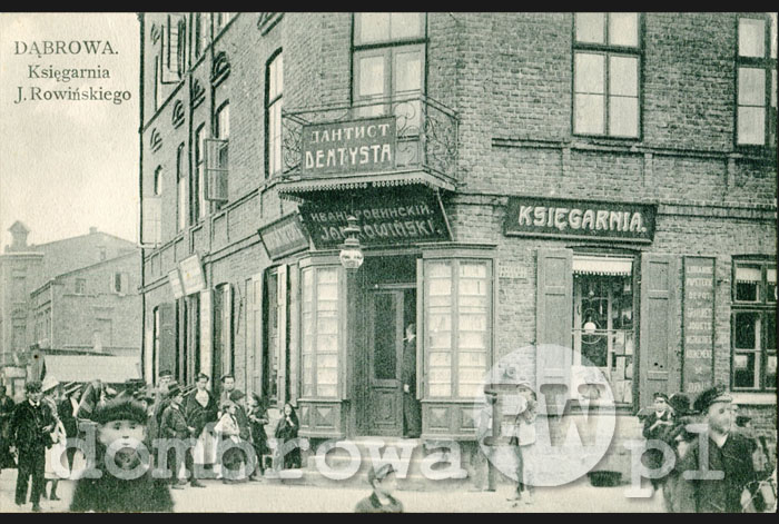 1910 r. Dąbrowa - Księgarnia J. Rowińskiego (Rowiński)